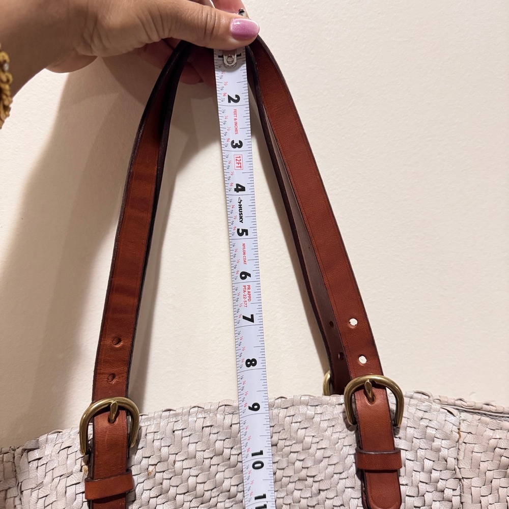 Dragon Women's Gray Woven Leather Large Shoulder Tote Bag Handmade Madras - Picture 15 of 16